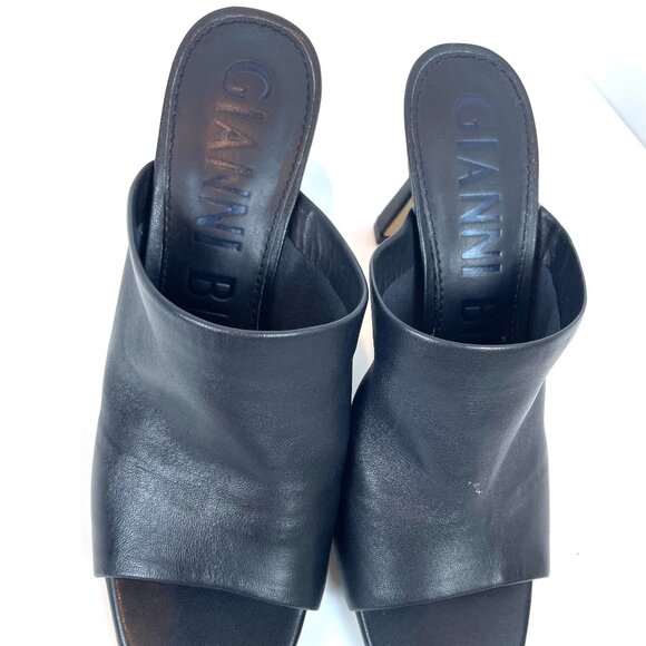 NEW Gianni Bini Black Leather Lace Up Open Toe 3" Heel Women's Heels Size 6M - Picture 3 of 10